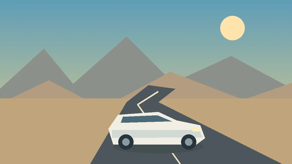 Car on the Tizi n'Tichka mountain road in the High Atlas